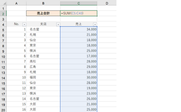 Excel SUBTOTAL関数