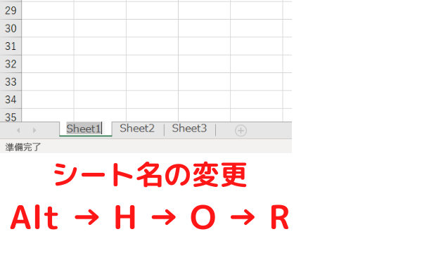 Excel シート名の変更