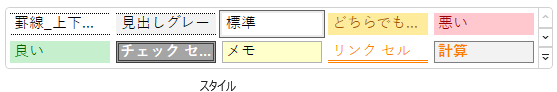 エクセルのスタイル設定